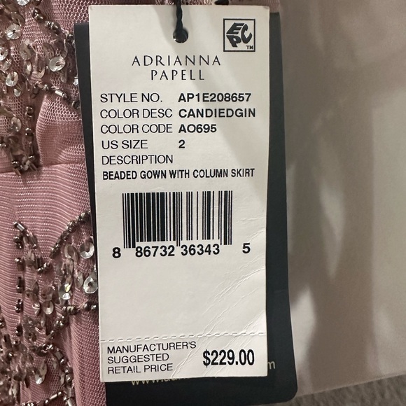 ADRIANNA PAPELL Womens Sequined Dolman Sleeve Crew Neck Full-Length Formal Gown - Picture 6 of 10